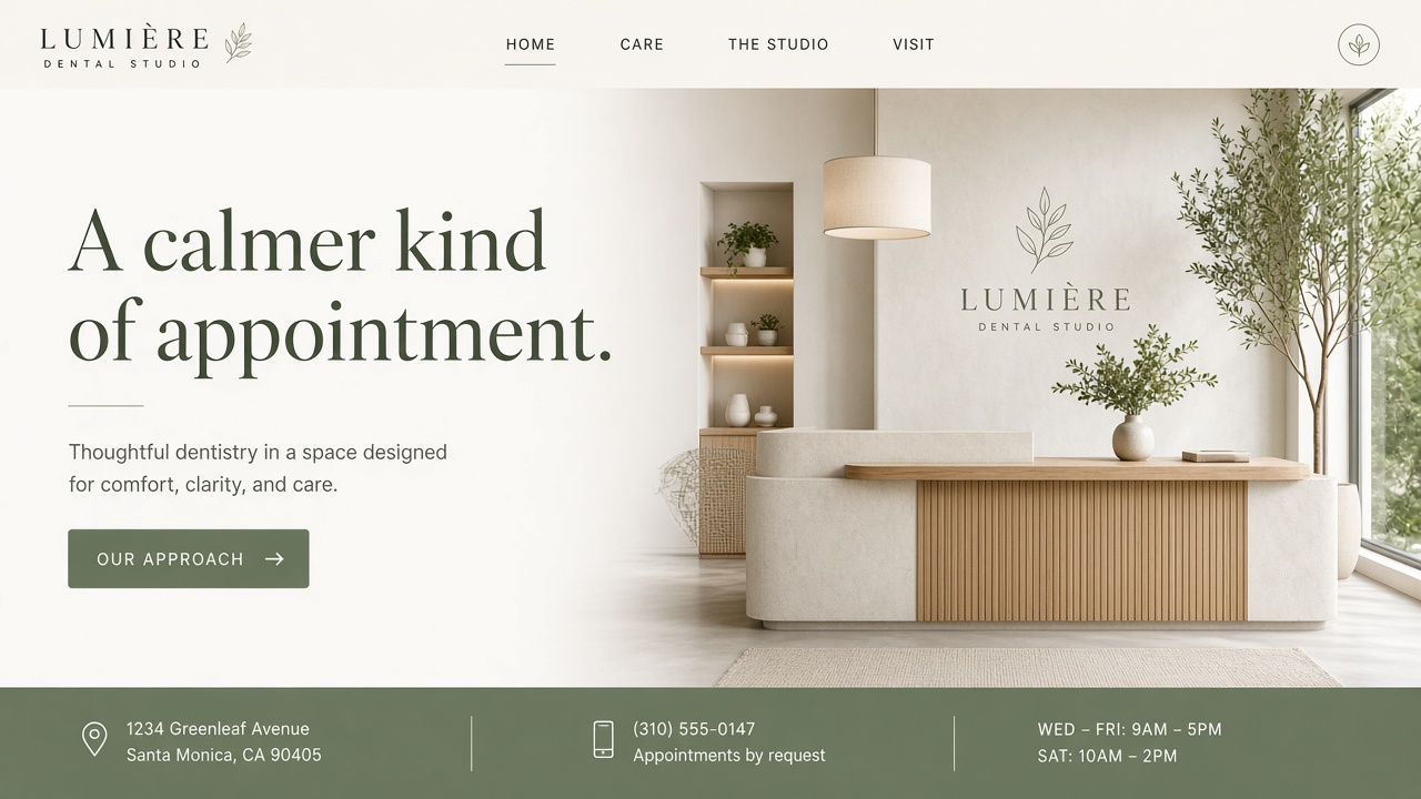 Appointments website preview