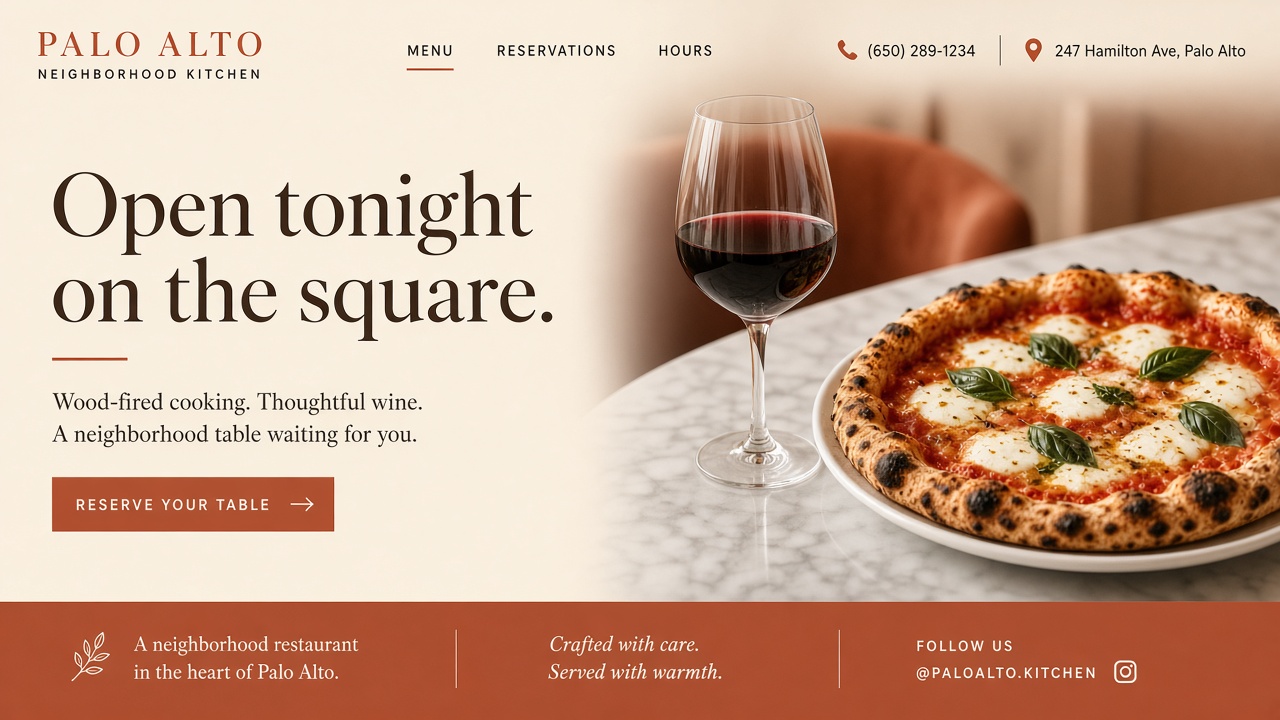 Restaurants website preview
